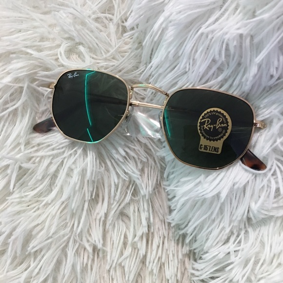 Ray Ban hexagon gold frame sunglasses - Picture 6 of 8